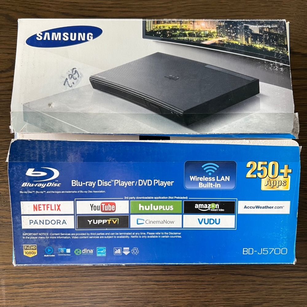 Samsung BD-J5700 Blu-ray & DVD Player Wi-Fi Streaming With Remote NOB